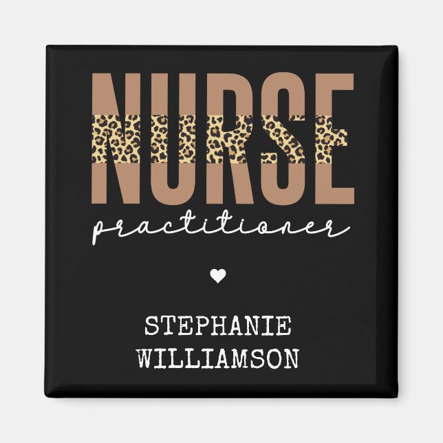 Custom Nurse Practitioner NP cheetah Abschluss Magnet (Vorne)