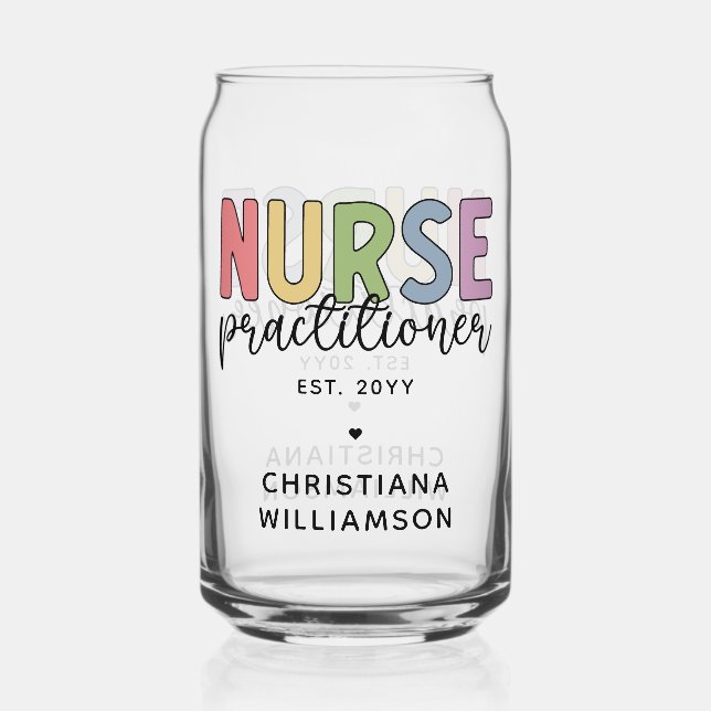 Custom Nurse Practitioner NP Nurse Abschluss Dosenglas (Vorderseite)