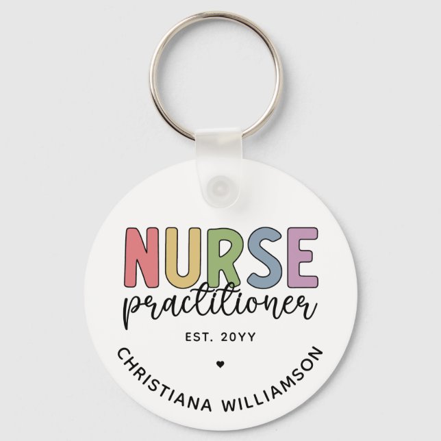 Custom Nurse Practitioner NP Nurse Abschluss Schlüsselanhänger (Vorderseite)