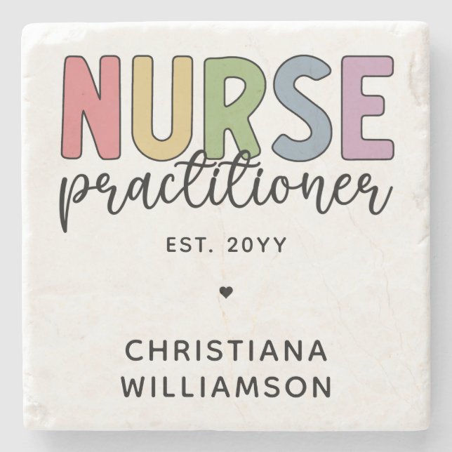 Custom Nurse Practitioner NP Nurse Abschluss Steinuntersetzer (Vorderseite)