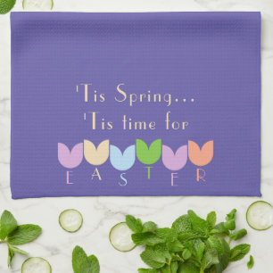 Custom Oaster, Spring Tulip Blume, Iris Lavender Geschirrtuch