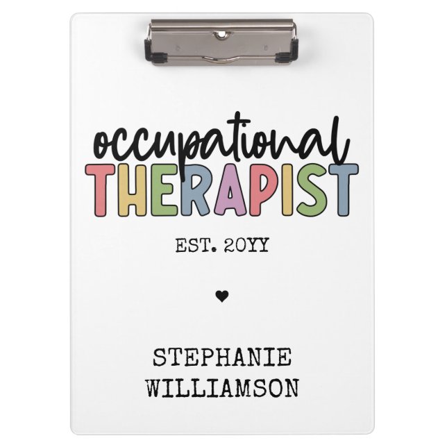 Custom Occupational Therapist OT Geschenke Klemmbrett (Vorderseite)