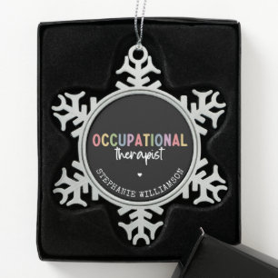 Custom Occupational Therapist OT Geschenke Schneeflocken Zinn-Ornament