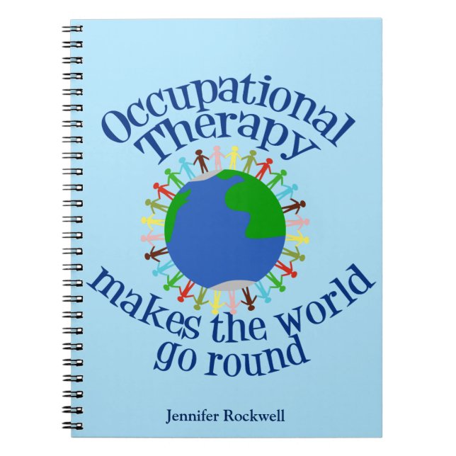 Custom Occupational Therapist World Niedlich Blue Notizblock (Vorderseite)