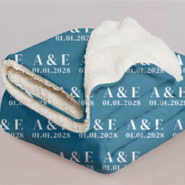Custom Ocean Blue Blanket for Bride & Groom Gift Sherpadecke