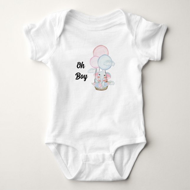 Custom oh Baby oh Junge Elephant Baby Bodysuit Baby Strampler (Vorderseite)