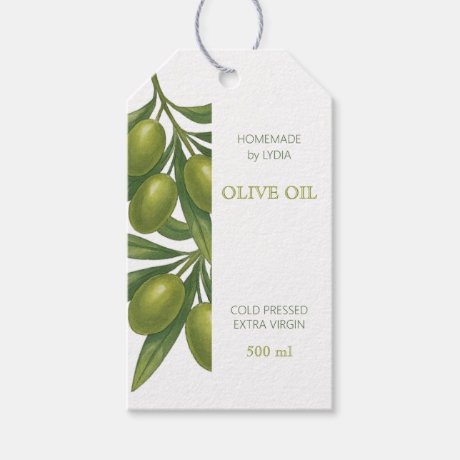 Custom Olive Oil Tag Geschenkanhänger (Vorderseite)