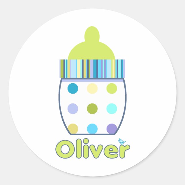 Custom Oliver Baby Flasche Runder Aufkleber (Vorderseite)
