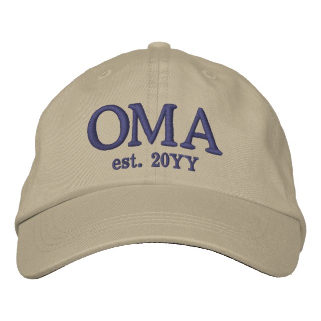 Custom Oma Est. | Geschenke für Oma Bestickte Baseballkappe (Vorderseite)