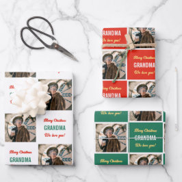 Custom Oma Foto Funny Picture Frohe Weihnachten Geschenkpapier Set