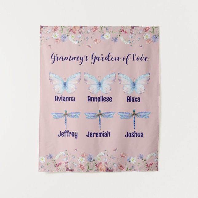 Custom Oma Garden of Liebe Gift Wandteppich (Vorderseite)