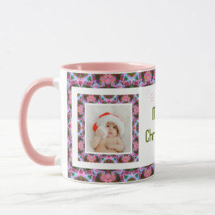 Custom Oma's rosa Frohe Weihnachts-Foto Tea Tasse