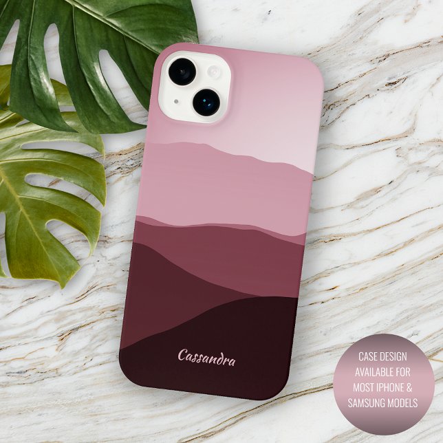 Custom Ombre Mauve Taupe Light Blush Pink Abstrakt iPhone 14 Plus Hülle (Von Creator hochgeladen)