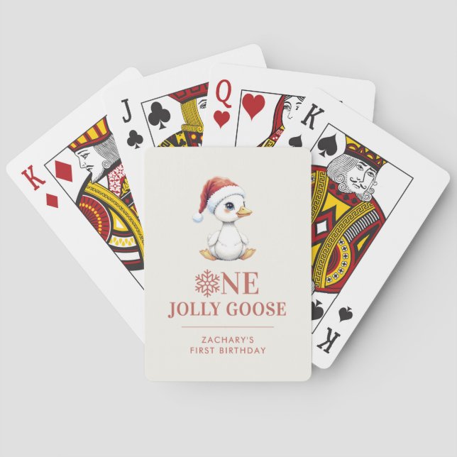 Custom One Jolly Goose December First Birthday Spielkarten (Rückseite)
