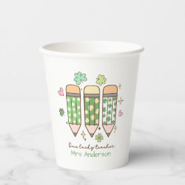Custom One Lucky Teacher School Party Pappbecher