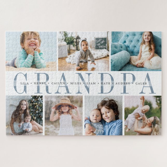 Custom Opa 7 Foto Großkinder Collage (Horizontal)