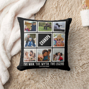 Custom Opa der Mann Mythos Legende 8 Foto Collage Kissen