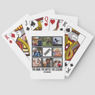 Custom Opa der Mann Mythos Legende 8 Foto Collage Spielkarten