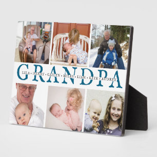 Custom Opa & Grandkids Foto Collage Plaque Fotoplatte