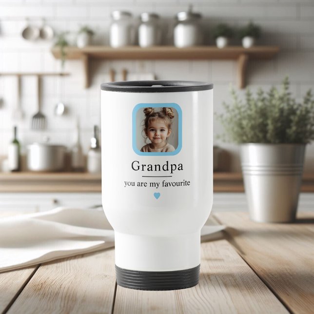 Custom Opa Travel Mug mit 1 Großkind Foto | Reisebecher (Von Creator hochgeladen)