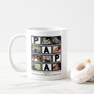Custom Opa Vathers Day Papa 9 FotoCollage Kaffeetasse