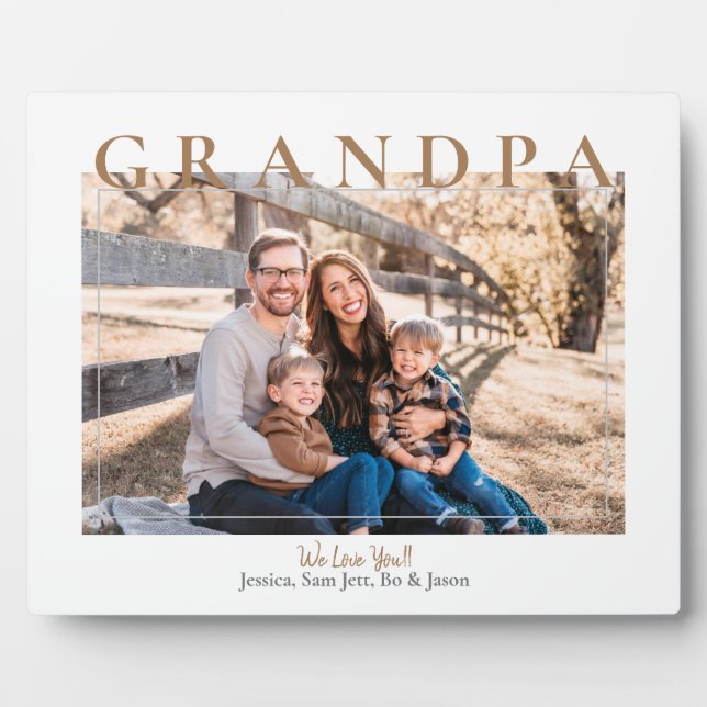 Custom Opa Wir Liebe Sie Foto-Namen Fotoplatte (Vorderseite)