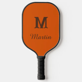 Custom orang and brown monogram name pickleball schläger