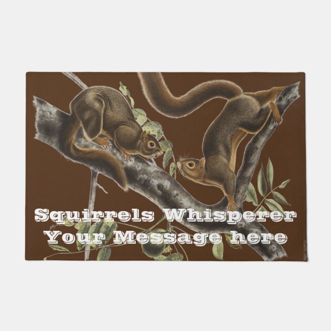 Custom Orange Bauchhörnchen Fußmatte (Vorderseite)