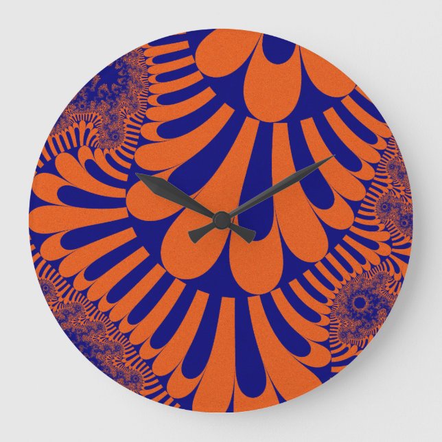 Custom Orange Blue Loop Große runde Wall-Uhr Wanduhr (Vorderseite)