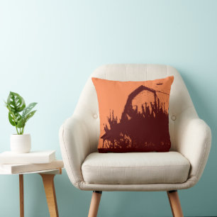 Custom Orange Burgundy Stall Throw Kissen