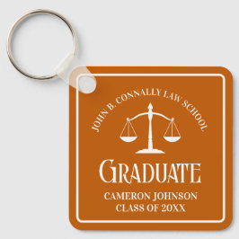 Custom Orange Law School Abschluss Keepake Schlüsselanhänger