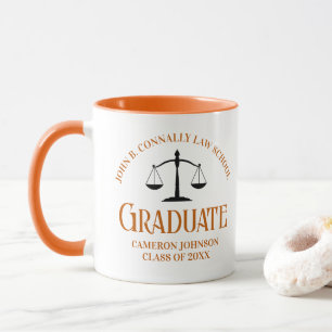 Custom Orange Law School Abschluss Keepake Tasse
