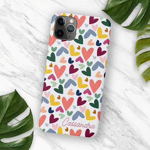 Custom Orange Minze Green Pink Blue Heart Muster Case-Mate iPhone Hülle