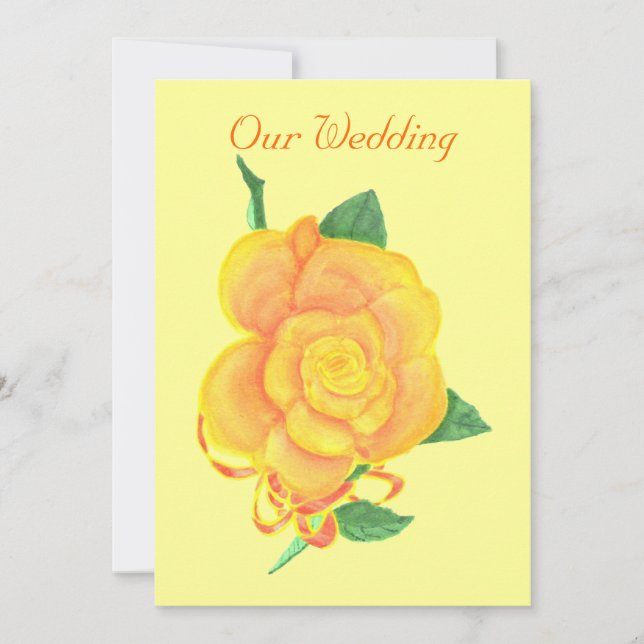 Custom Orange Rose Wedding Einladungen (Vorderseite)