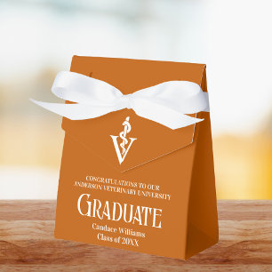 Custom Orange Veterinary School Graduation Party Geschenkschachtel