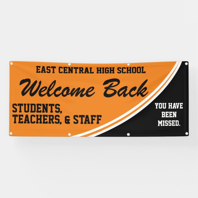 Custom Orange Welcome Back to School Banner (Horizontal)