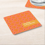 Custom Orange Yellow Retro Typografy Wedding Rechteckiger Pappuntersetzer<br><div class="desc">Maßgeschneiderte moderne Orange- und GelbRetro-Typografie für Hochzeitspapier-Untersetzer</div>