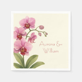 Custom Orchid Floral Paper Napkins  Serviette