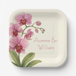 Custom Orchid Floral  Pappteller