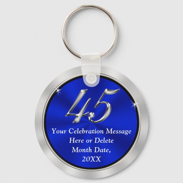 Custom Order Blue 45-jährige Schlüsselanhänger (Vorderseite)