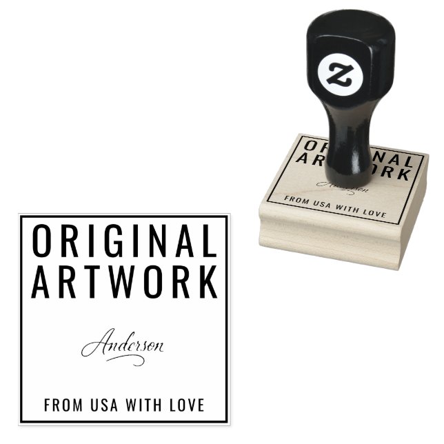Custom Original Artwork Text Signature Wood Art Gummistempel (Stempel)