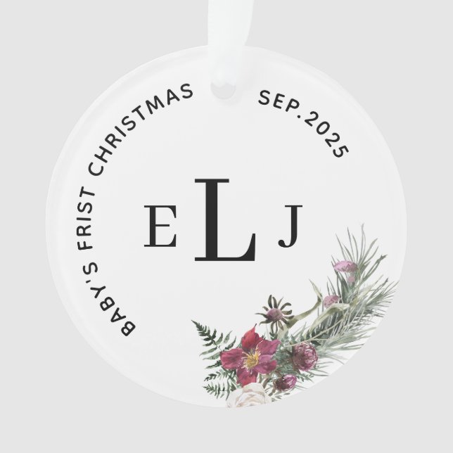 Custom Ornament for Baby's First Christmas & Date (devant)