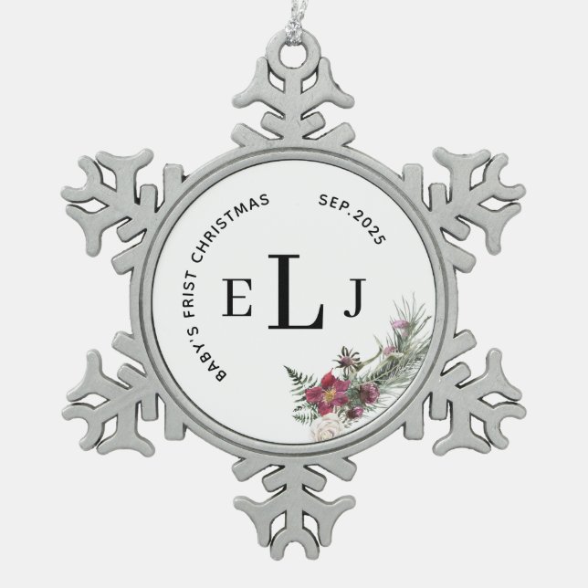 Custom Ornament for Baby's First Christmas & Date (Vorderseite)