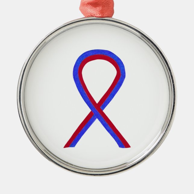 Custom Ornaments mit Blauer und Roter Sensibilität Ornament Aus Metall (Vorne)