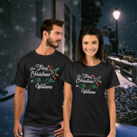 Custom Our First Christmas (mit Familienname) T-Sh