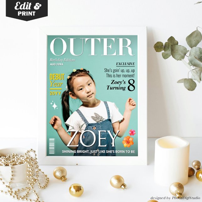 Custom OUTER Magazine Cover for Teen Girls K-Pop Poster (Custom OUTER Magazine Cover for Teen Girls K-Pop Poster)