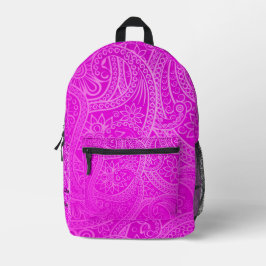 Custom Paisley Magenta farbenfrohe Muster Ästhetik Bedruckter Rucksack
