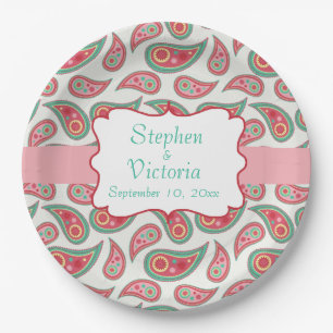 Custom Paisley Monogram Wedding Paper Teller