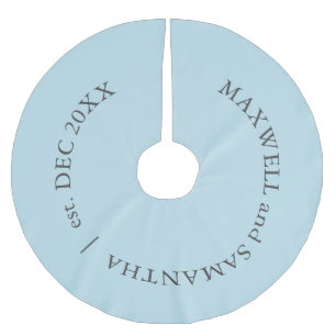 Custom Pale Blue Christmas Tree Skirt Polyester Weihnachtsbaumdecke