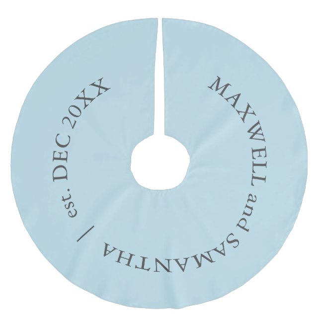Custom Pale Blue Christmas Tree Skirt Polyester Weihnachtsbaumdecke (Vorderseite)